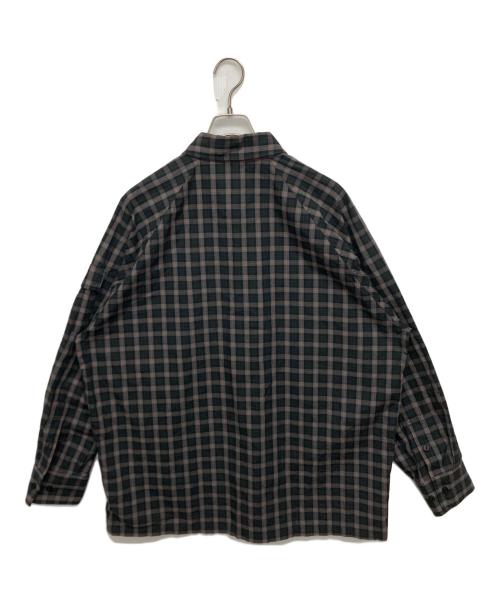 meanswhile（ミーンズワイル）meanswhile (ミーンズワイル) Cotton Check Overlap SH ブラック サイズ:SIZE 2の古着・服飾アイテム