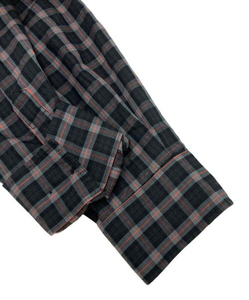 meanswhile（ミーンズワイル）meanswhile (ミーンズワイル) Cotton Check Overlap SH ブラック サイズ:SIZE 2の古着・服飾アイテム