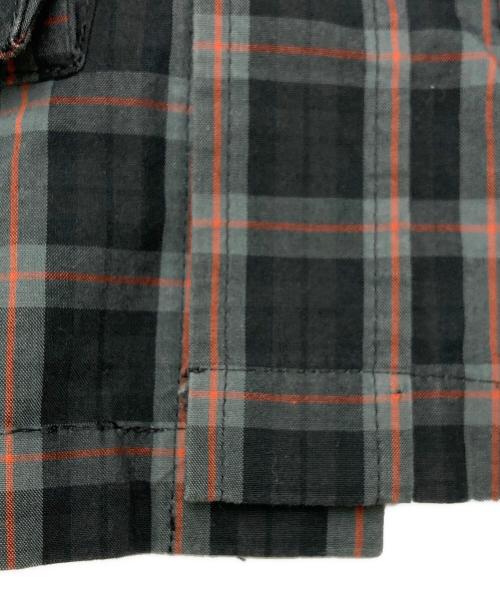 meanswhile（ミーンズワイル）meanswhile (ミーンズワイル) Cotton Check Overlap SH ブラック サイズ:SIZE 2の古着・服飾アイテム