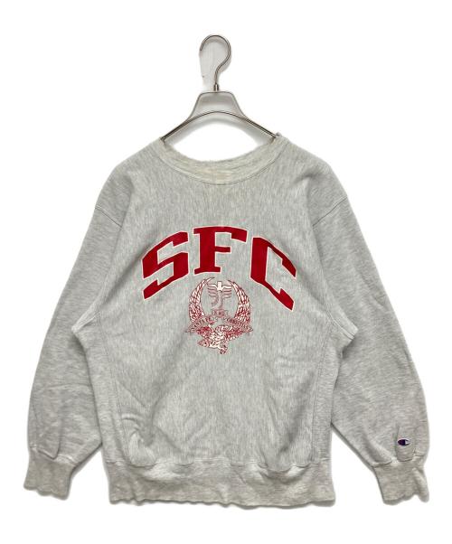 Champion REVERSE WEAVE（チャンピオン リバース ウィーブ）Champion REVERSE WEAVE (チャンピオン リバース ウィーブ) 90Sプリントスウェット グレー サイズ:SIZE XLの古着・服飾アイテム