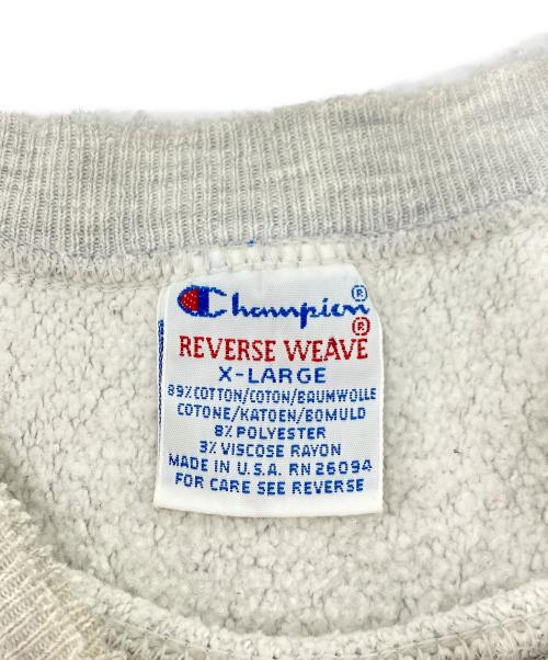 Champion REVERSE WEAVE（チャンピオン リバース ウィーブ）Champion REVERSE WEAVE (チャンピオン リバース ウィーブ) 90Sプリントスウェット グレー サイズ:SIZE XLの古着・服飾アイテム
