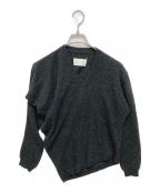 MARTIN MARGIELAマルタン・マルジェラ）の古着「アシンメトリーVネックニックニット」｜グレー