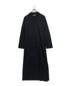 AURALEEオーラリー）の古着「WOOL HIGH GAUGE SMOOTH KNIT POLO ONEPIECE」｜ブラック