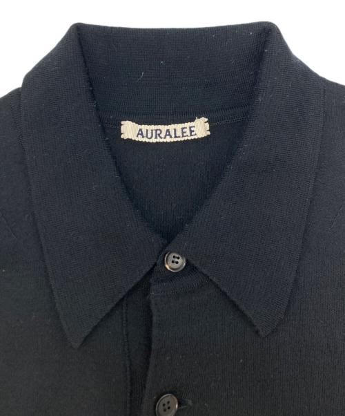 AURALEE（オーラリー）AURALEE (オーラリー) WOOL HIGH GAUGE SMOOTH KNIT POLO ONEPIECE ブラック サイズ:SIZE 1の古着・服飾アイテム