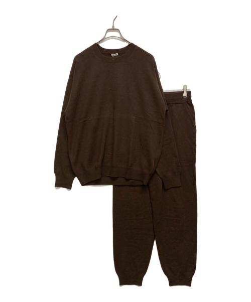 cash&barba（キャッシュ&バルバ）cash&barba (キャッシュ&バルバ) Mongorian Cashmere setup ブラウン サイズ:SIZE 2の古着・服飾アイテム
