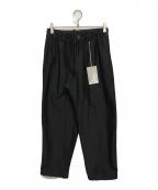 MARKAWAREマーカウェア）の古着「BRATAC SILK × ORGANIC WOOL TAFFETA WIDE TRUCK PANTS」｜ブラック