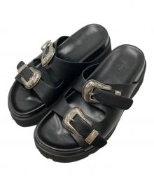 Ameri（アメリ）の古着「MEDI WESTERN BUCKLE SANDALS」｜ブラック