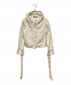 GUCCIグッチ）の古着「ベルトデザインジップジャケット」｜ベージュ