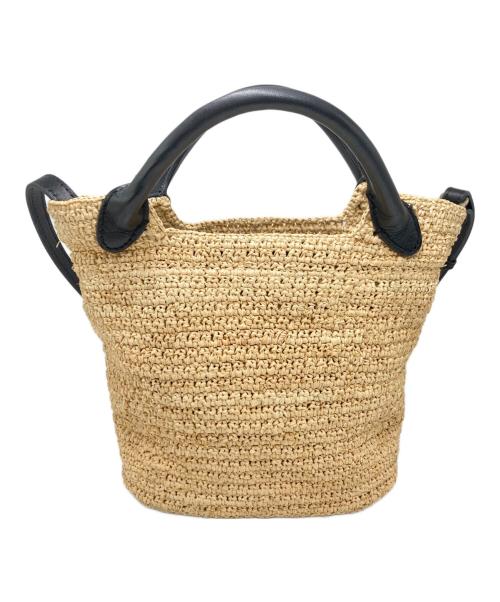 HELEN KAMINSKI（ヘレンカミンスキー）HELEN KAMINSKI (ヘレンカミンスキー) CASSIA MINI 2WAY カゴバッグ ベージュ×ブラックの古着・服飾アイテム