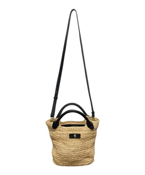 HELEN KAMINSKI（ヘレンカミンスキー）HELEN KAMINSKI (ヘレンカミンスキー) CASSIA MINI 2WAY カゴバッグ ベージュ×ブラックの古着・服飾アイテム