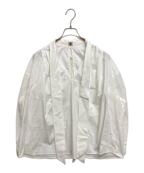 The garment（ザ ガーメント）The garment (ザ ガーメント) Cyprus Bow Shirt ホワイト サイズ:SIZE M (US 8)の古着・服飾アイテム