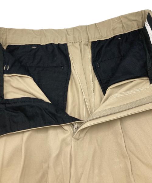 MARKAWARE（マーカウェア）MARKAWARE (マーカウェア) オーガニックコットン強燃ボイルツイル/クラシックフィットダブルプリーテッドトラウザーズ ブラウン サイズ:SIZE 1の古着・服飾アイテム