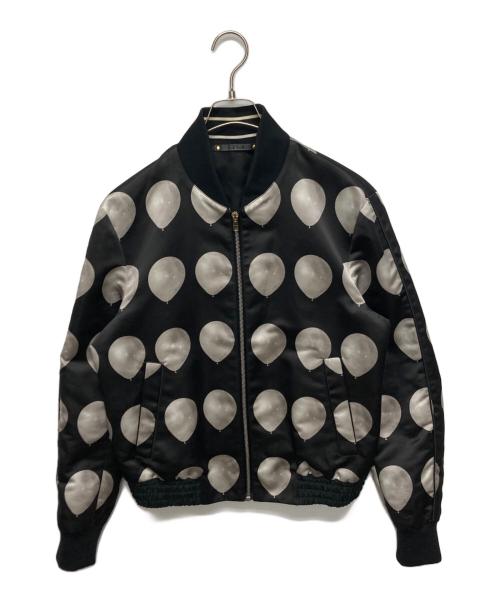 PAUL SMITH（ポールスミス）Paul Smith (ポールスミス) PRINT MA-1 BLOUSON ホワイト×ブラック サイズ:SIZE Lの古着・服飾アイテム