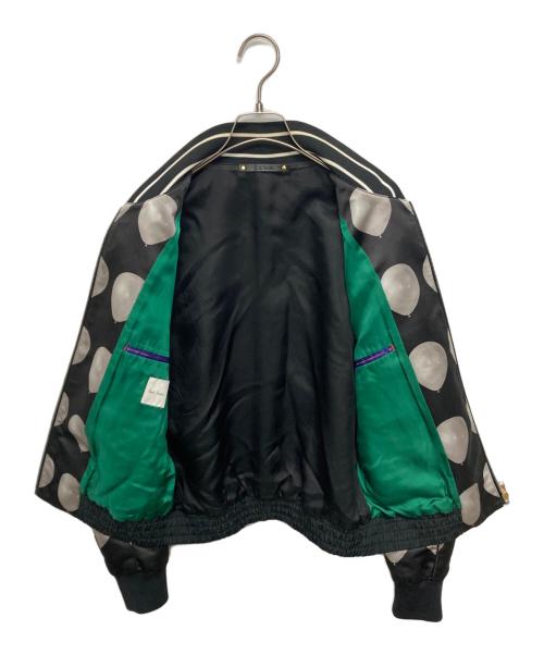 PAUL SMITH（ポールスミス）Paul Smith (ポールスミス) PRINT MA-1 BLOUSON ホワイト×ブラック サイズ:SIZE Lの古着・服飾アイテム