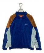 SUPREMEシュプリーム）の古着「Paneled Velour L/S Polo」｜ブルー