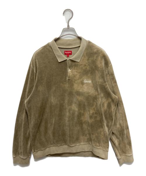 SUPREME（シュプリーム）Supreme (シュプリーム) Bleached Velour L/S Polo ブラウン サイズ:SIZE Lの古着・服飾アイテム