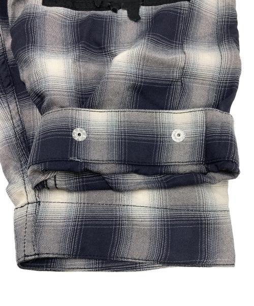 MUZE（ミューズ）MUZE (ミューズ) RAYON OMBRE CHECK SHIRT ブラック×ベージュ サイズ:SIZE 1の古着・服飾アイテム