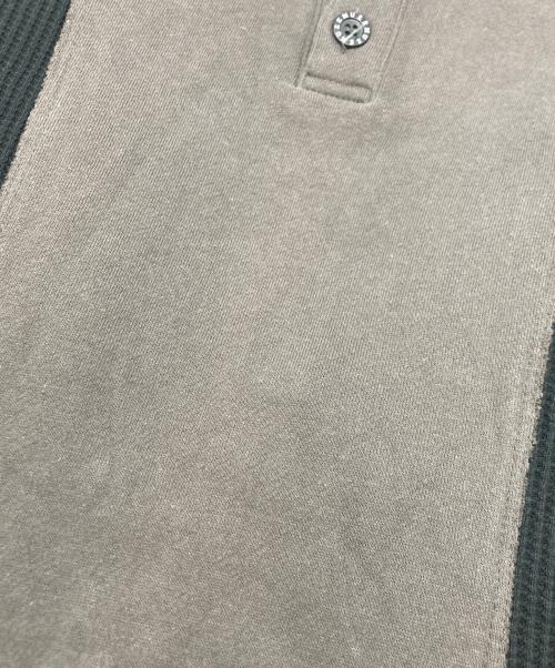 MUZE（ミューズ）MUZE (ミューズ) STRIPE HENRY NECK WAFFLE SWEAT ブラウン×ブラック サイズ:SIZE 1の古着・服飾アイテム