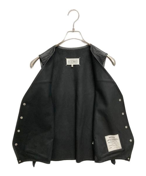 Maison Margiela（メゾンマルジェラ）Maison Margiela (メゾンマルジェラ) REPLICAレザーベスト ブラック サイズ:SIZE 44の古着・服飾アイテム
