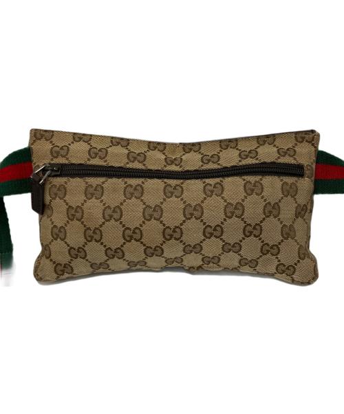 GUCCI（グッチ）GUCCI (グッチ) GGキャンバス シェリーライン ウエストバッグ ブラウンの古着・服飾アイテム