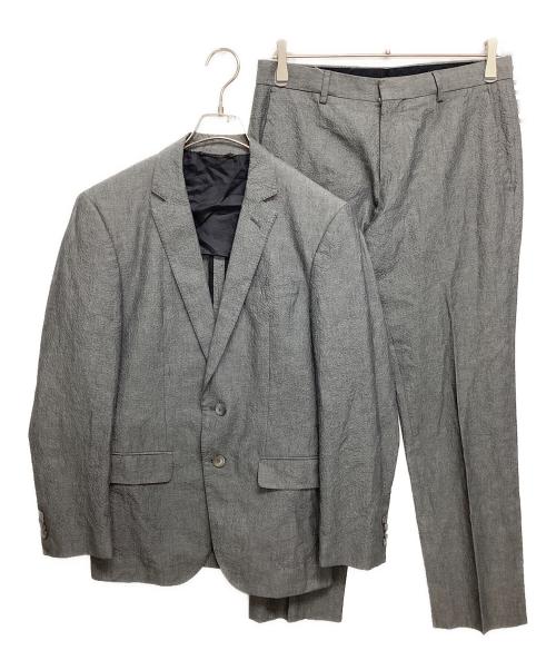 BOSS HUGO BOSS（ボス ヒューゴボス）BOSS HUGO BOSS (ボス ヒューゴボス) シアサッカーセットアップスーツ グレー サイズ:SIZE L (44)の古着・服飾アイテム