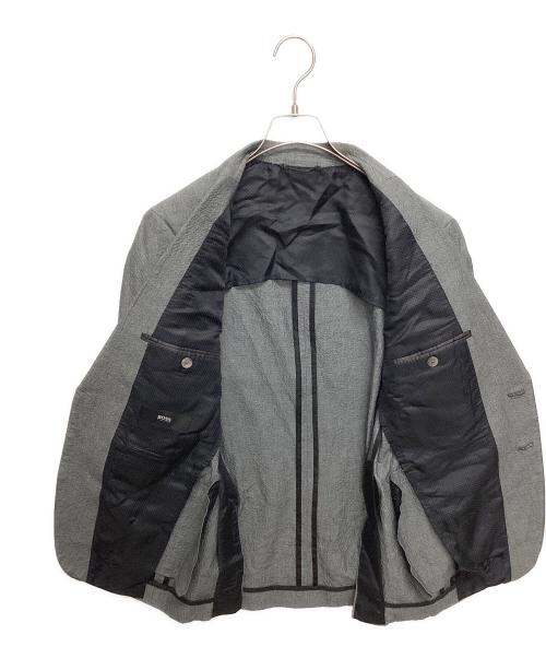 BOSS HUGO BOSS（ボス ヒューゴボス）BOSS HUGO BOSS (ボス ヒューゴボス) シアサッカーセットアップスーツ グレー サイズ:SIZE L (44)の古着・服飾アイテム