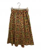 semohセモー）の古着「ジャガードスカート」｜ブラウン×レッド