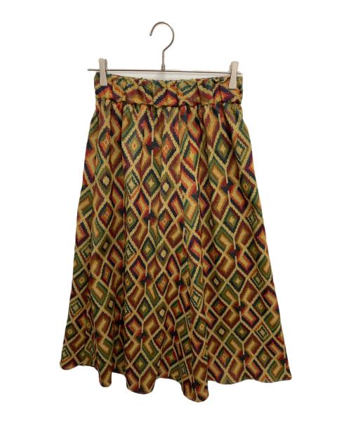 semoh（セモー）semoh (セモー) ジャガードスカート ブラウン×レッド サイズ:SIZE 1の古着・服飾アイテム