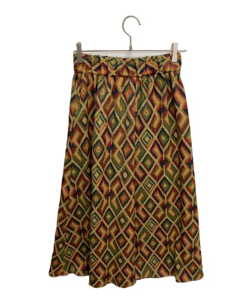 semoh（セモー）semoh (セモー) ジャガードスカート ブラウン×レッド サイズ:SIZE 1の古着・服飾アイテム