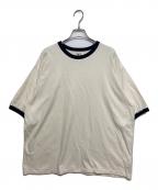blurhms ROOTSTOCKブラームスルーツストック）の古着「otton Rayon 88/12 Trim Tee」｜アイボリー