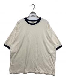 blurhms ROOTSTOCK（ブラームスルーツストック）の古着「otton Rayon 88/12 Trim Tee」｜アイボリー