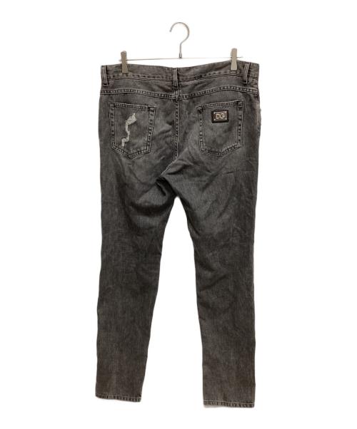 DOLCE & GABBANA（ドルチェ＆ガッバーナ）DOLCE & GABBANA (ドルチェ＆ガッバーナ) Destroyed Denim Jeans ブラック サイズ:SIZE 52の古着・服飾アイテム