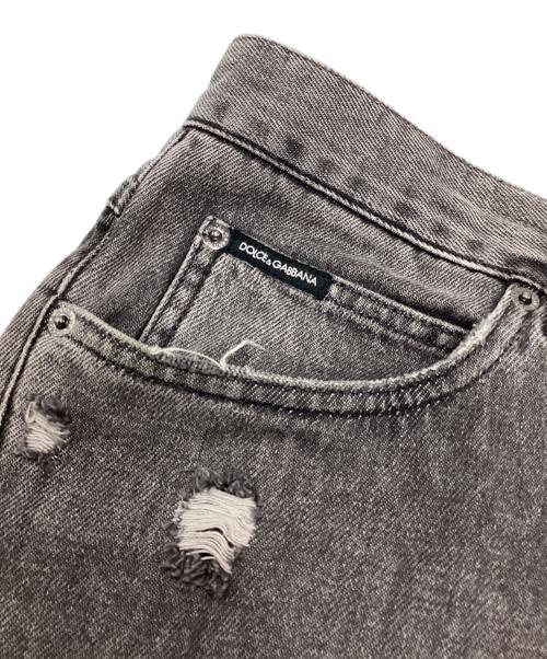 DOLCE & GABBANA（ドルチェ＆ガッバーナ）DOLCE & GABBANA (ドルチェ＆ガッバーナ) Destroyed Denim Jeans ブラック サイズ:SIZE 52の古着・服飾アイテム