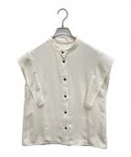 Nobleノーブル）の古着「スクエアースリーブフロントオープンブラウス」｜ホワイト