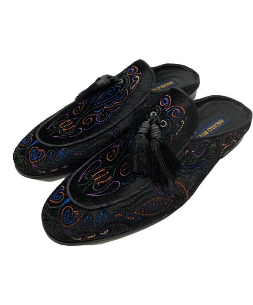 ANGELO RUFFO（アンジェロ ルッフォ）ANGELO RUFFO (アンジェロ ルッフォ) ベルベット ミュール ブラック サイズ:SIZE 43の古着・服飾アイテム