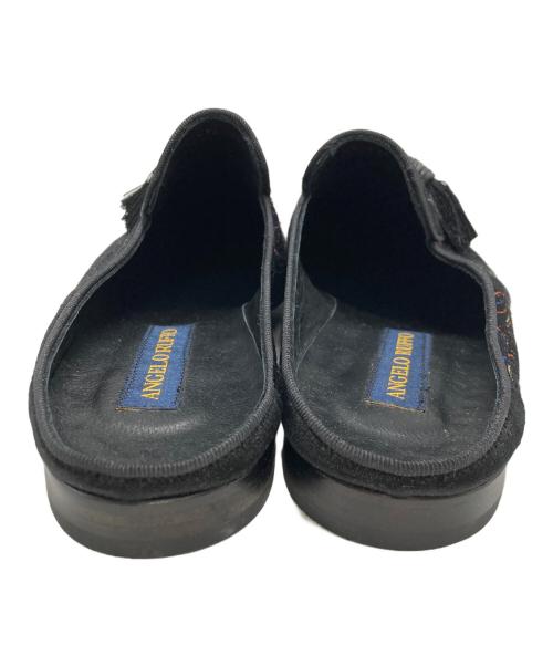 ANGELO RUFFO（アンジェロ ルッフォ）ANGELO RUFFO (アンジェロ ルッフォ) ベルベット ミュール ブラック サイズ:SIZE 43の古着・服飾アイテム