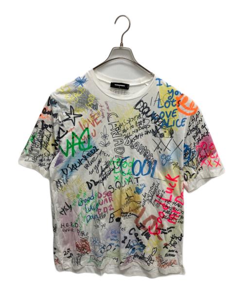 DSQUARED2（ディースクエアード）DSQUARED2 (ディースクエアード) マルチプリントTシャツ マルチカラー サイズ:SIZE Lの古着・服飾アイテム