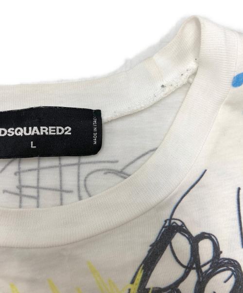 DSQUARED2（ディースクエアード）DSQUARED2 (ディースクエアード) マルチプリントTシャツ マルチカラー サイズ:SIZE Lの古着・服飾アイテム