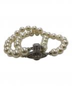 Vivienne Westwoodヴィヴィアンウエストウッド）の古着「2連パールブレスレット」｜ホワイト×シルバー