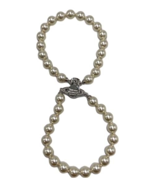 Vivienne Westwood（ヴィヴィアンウエストウッド）Vivienne Westwood (ヴィヴィアンウエストウッド) 2連パールブレスレット ホワイト×シルバー サイズ:実寸サイズをご参照下さい。の古着・服飾アイテム