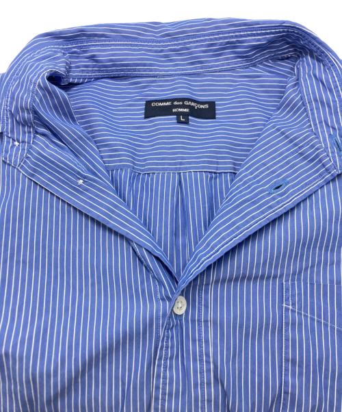 COMME des GARCONS HOMME（コムデギャルソン オム）COMME des GARCONS HOMME (コムデギャルソン オム) ストライプシャツ ブルー サイズ:SIZE Lの古着・服飾アイテム
