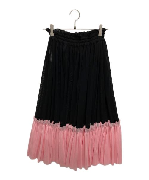 NON TOKYO（ノントーキョー）NON TOKYO (ノントーキョー) チュールギャザースカート ブラック×ピンク サイズ:SIZE Freeの古着・服飾アイテム