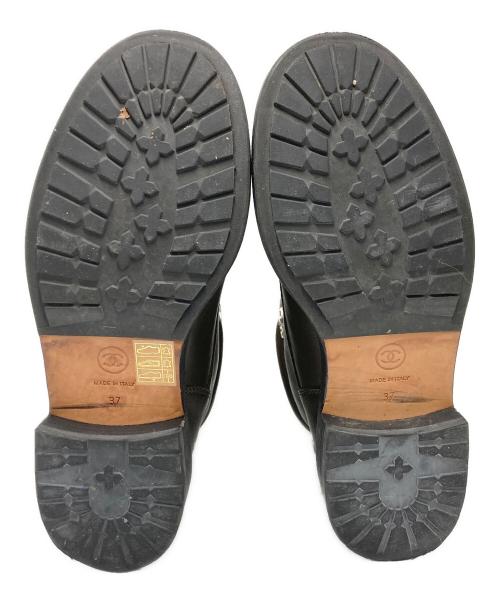 CHANEL（シャネル）CHANEL (シャネル) ツイード編み上げショートブーツ ブラウン サイズ:SIZE EU37の古着・服飾アイテム