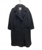 CLANEクラネ）の古着「ダブル ロング ボアコート」｜ブラック