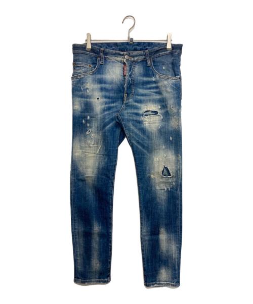 DSQUARED2（ディースクエアード）DSQUARED2 (ディースクエアード) SKATER JEANS/ダメージ加工ジーンズ インディゴ サイズ:SIZE 52の古着・服飾アイテム