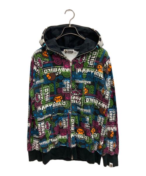 A BATHING APE（ア ベイシング エイプ）A BATHING APE (ア ベイシング エイプ) MILO FUTURE LONG LENGTH FULL ZIP HOODIE ブラック サイズ:SIZE Lの古着・服飾アイテム