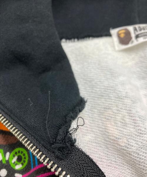 A BATHING APE（ア ベイシング エイプ）A BATHING APE (ア ベイシング エイプ) MILO FUTURE LONG LENGTH FULL ZIP HOODIE ブラック サイズ:SIZE Lの古着・服飾アイテム