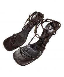 BOTTEGA VENETA（ボッテガベネタ）の古着「スクエアトゥサンダル」｜ブラウン