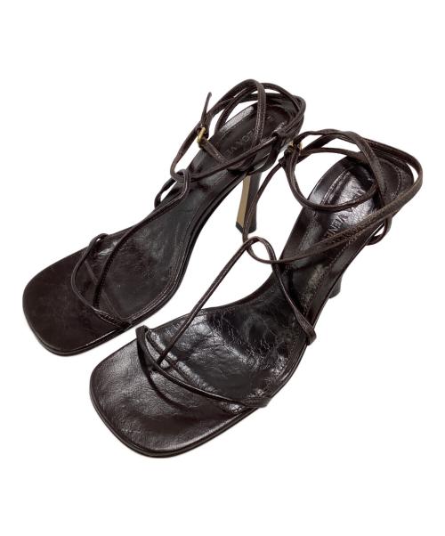BOTTEGA VENETA（ボッテガベネタ）BOTTEGA VENETA (ボッテガベネタ) スクエアトゥサンダル ブラウン サイズ:SIZE 37の古着・服飾アイテム