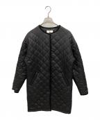 NEROLIネロリ）の古着「ノーカラーキルティングロングコート」｜ブラック